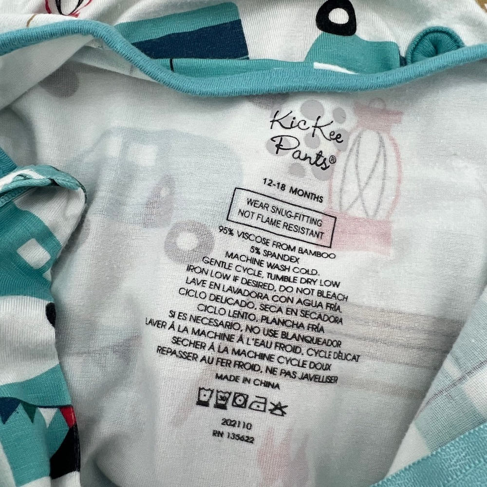 KicKee Pants Camping Print Bamboo Viscose Footless Romper Pajamas 12-18 Months - Picture 3 of 8